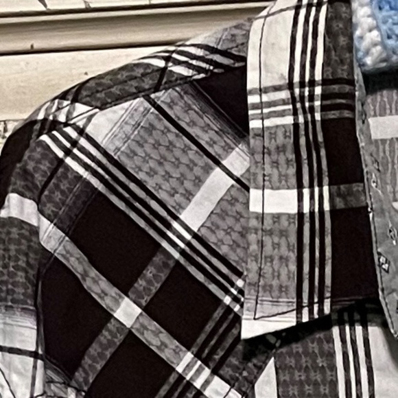 Moon Shine Spirit by Brad Paisley Mens Dark Brown/White Plaid Shirt Size XXL - Picture 3 of 11